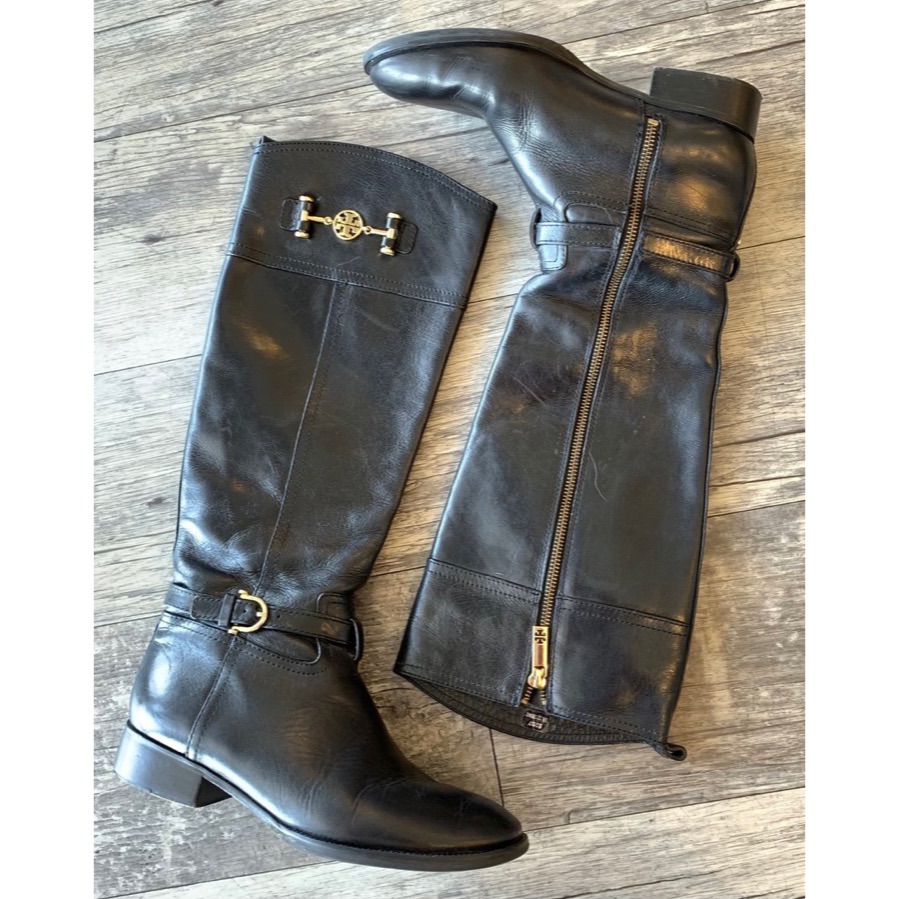 Tory Burch Black Zip Up Boots